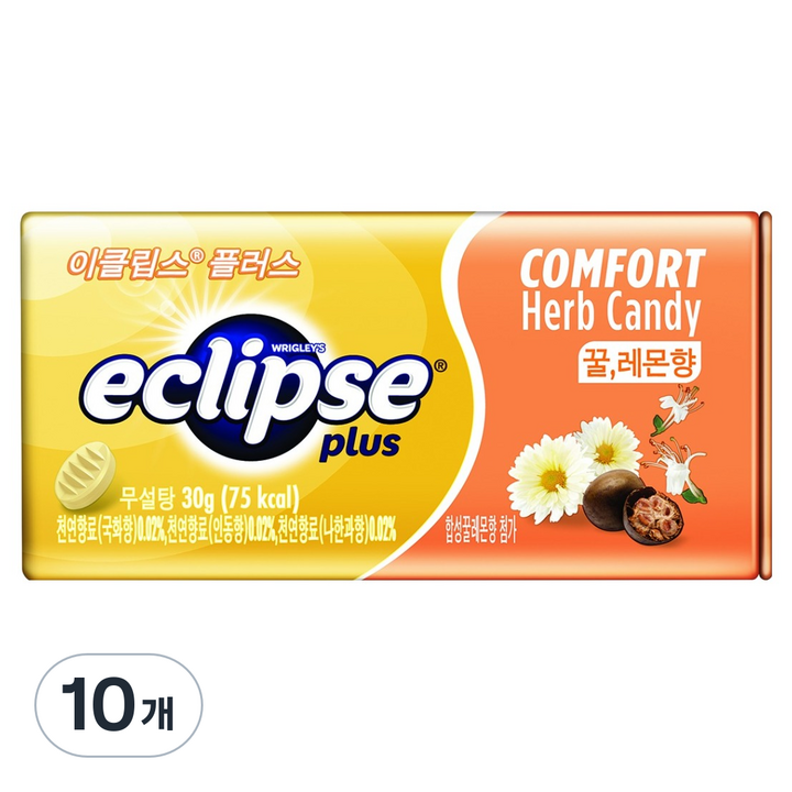 이클립스 플러스 허브캔디 꿀 레몬향, 30g, 10개