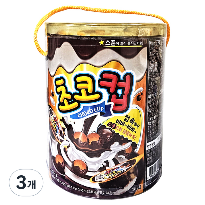초코컵 과자 18p, 302.4g, 3개