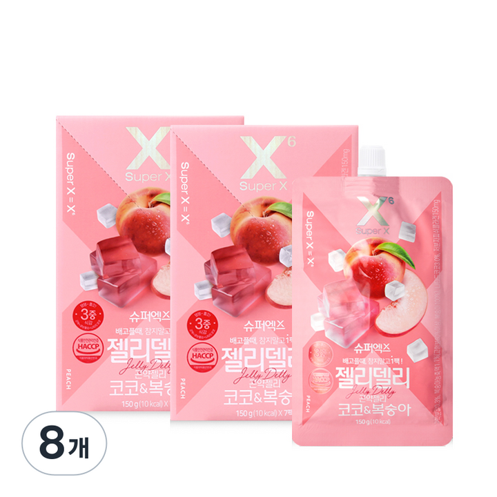 슈퍼엑스 젤리델리 곤약젤리 코코 복숭아 7p, 150g, 8개
