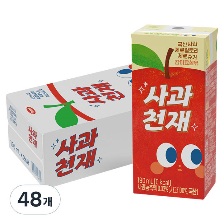 한미사이언스 사과천재 주스, 48개, 190ml