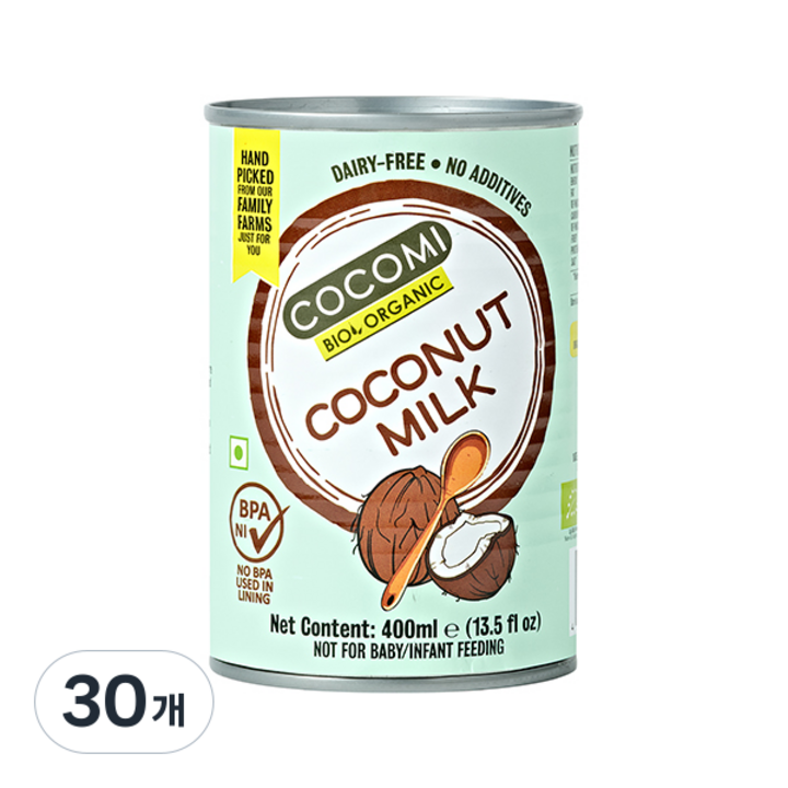 코코미 유기농 코코넛 밀크, 400ml, 30개