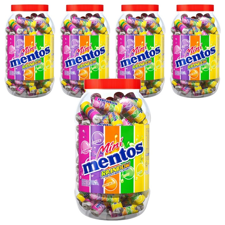 멘토스 미니 레인보우 츄잉캔디, 1kg, 5개