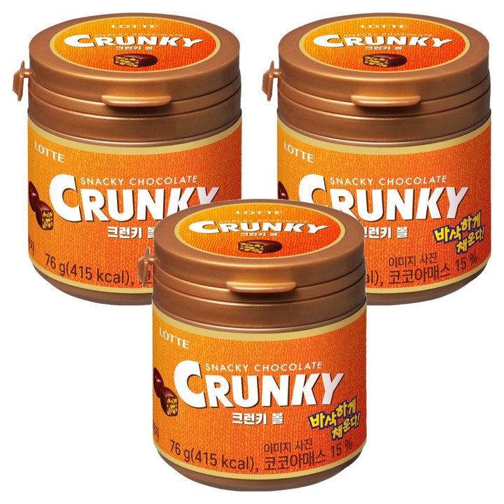 롯데웰푸드 크런키볼, 76g, 3개