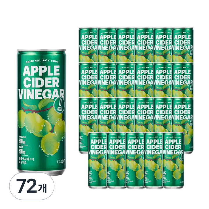 클룹 애사비소다 매실 제로 탄산음료, 250ml, 72개