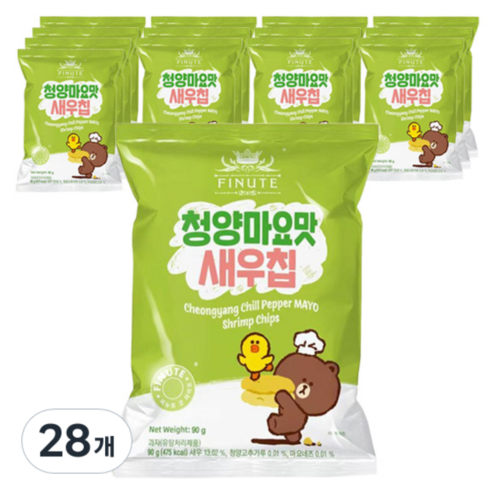 피뉴트 청양마요맛새우칩, 90g, 28개