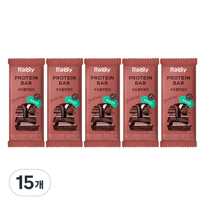Rally 프로틴바 초콜릿청크맛, 58g, 15개