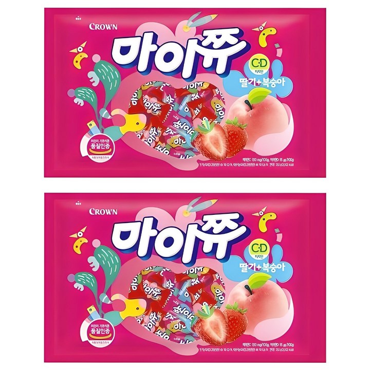마이쮸 딸기 + 복숭아, 720g, 2개