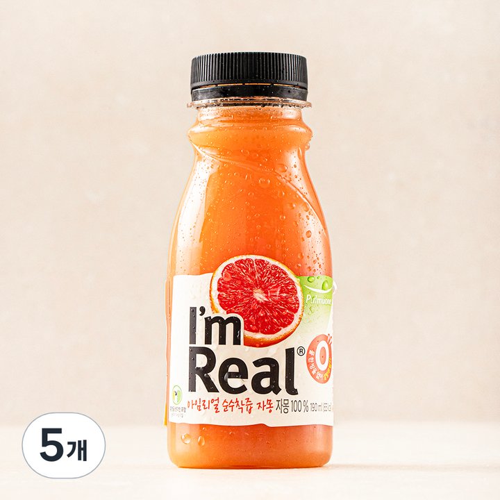 아임리얼 순수착즙 자몽 주스, 190ml, 5개