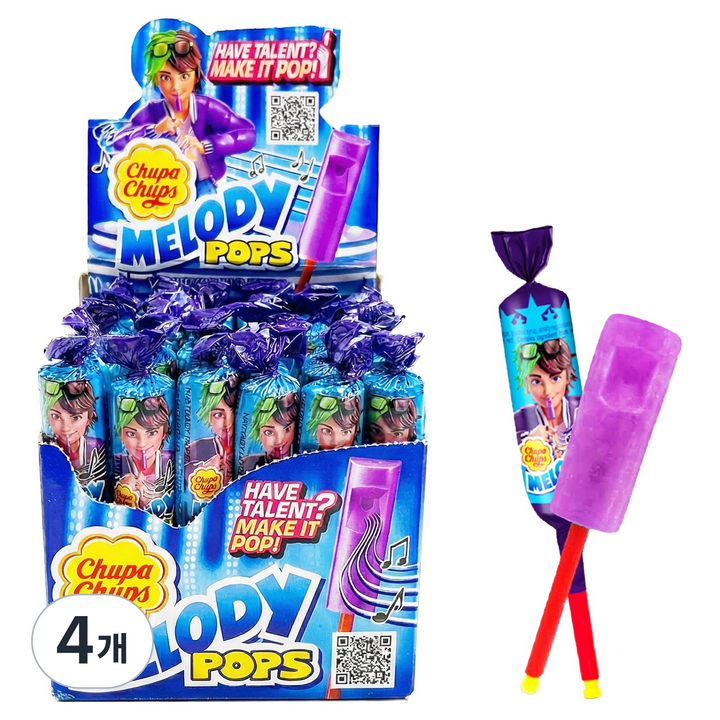 츄파춥스 멜로디팝스 포도맛 36p, 540g, 4개