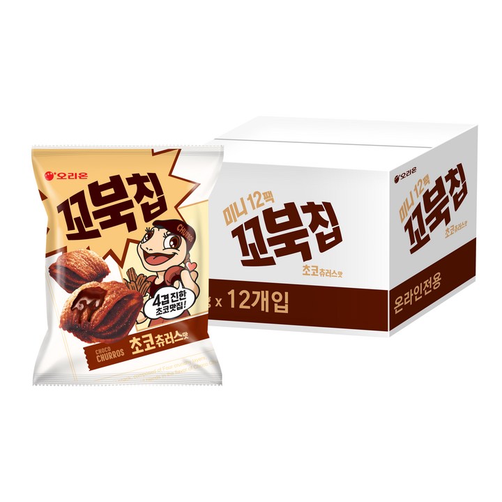 꼬북칩 초코츄러스맛, 30g, 12개