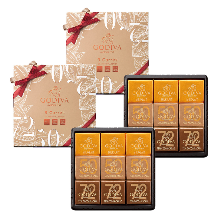 고디바 까레 어쏘트먼트 밀크 앤 다크 초콜릿 9p, 45g, 2개