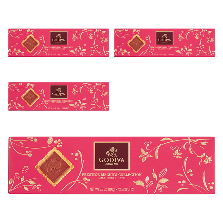 고디바 프레스티지 레이디 밀크 비스킷 컬렉션 초콜릿 12p 세트, 100g, 4세트