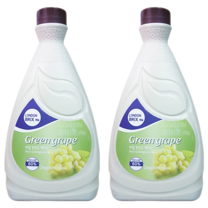런던브릭스 리얼 청포도 음료 베이스, 2L, 2개
