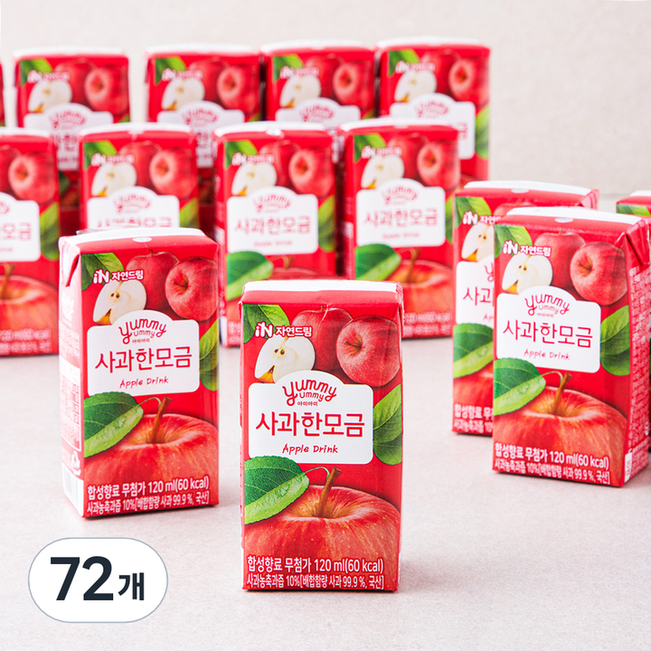 자연드림 사과 한모금 주스, 120ml, 72개