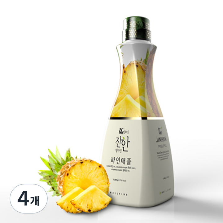 웰파인 파인애플 농축액, 1.5kg, 4개