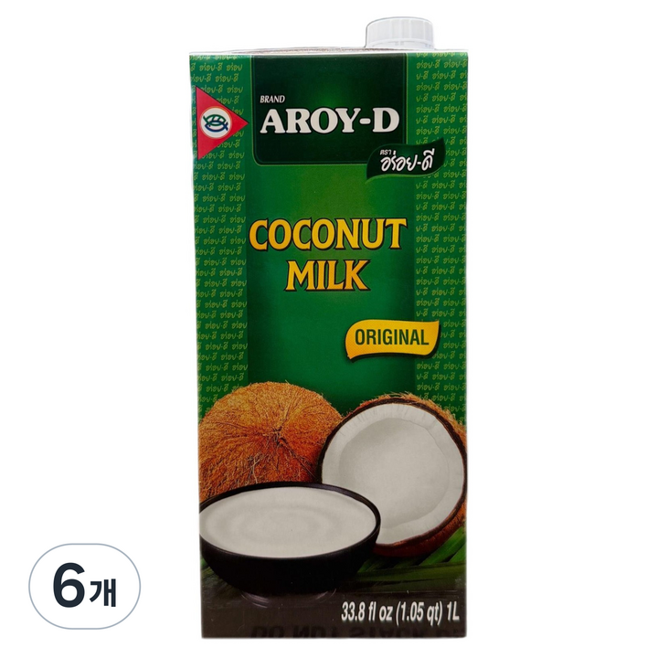아로이디 코코넛 밀크, 6개, 1L