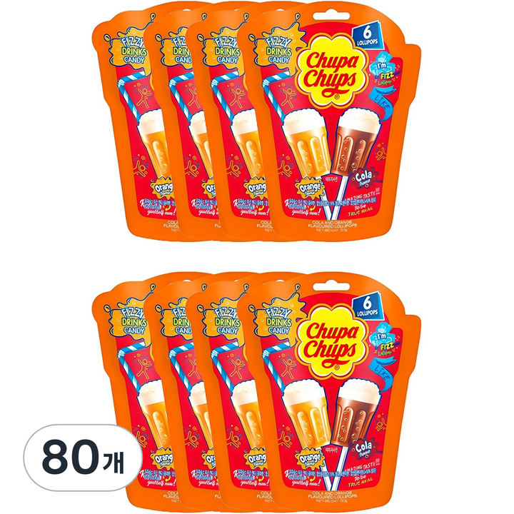 츄파춥스 피즈캔디, 90g, 80개
