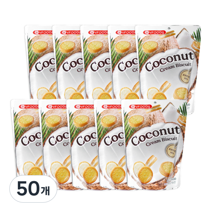 VFOODS 코코넛 크림 비스킷, 75g, 50개