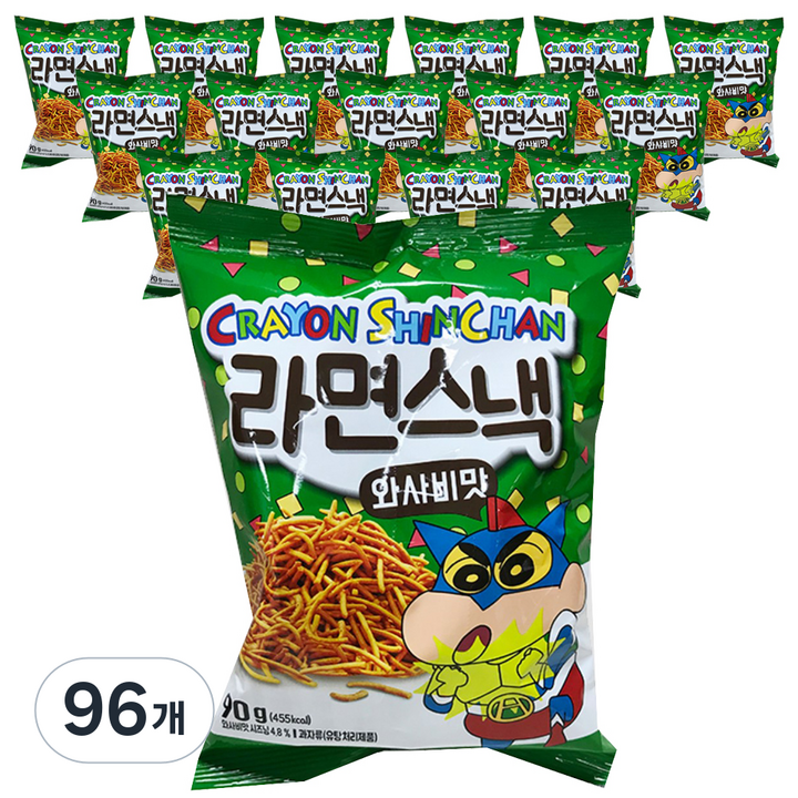 짱구 라면스낵 와사비맛, 90g, 96개