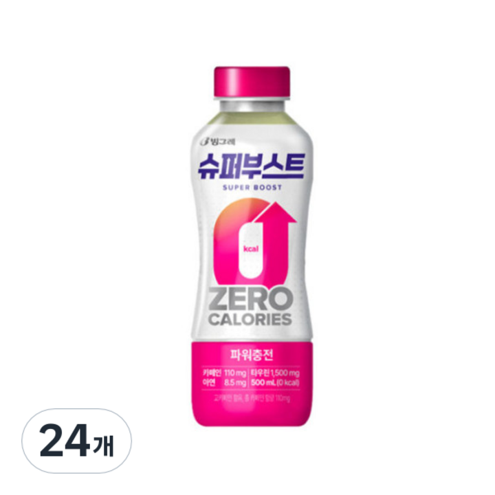 빙그레 슈퍼부스트 파워충전 에너지음료, 500ml, 24개