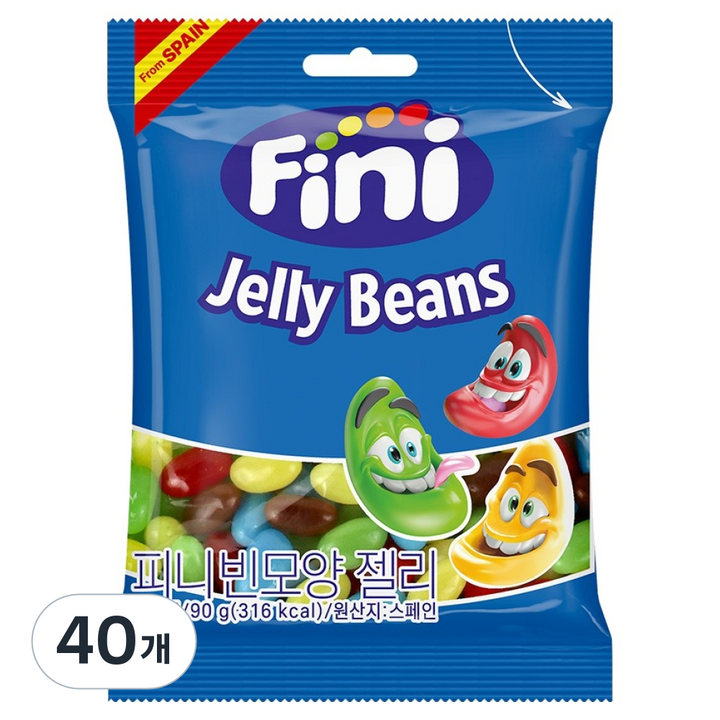 Fini 빈모양 젤리, 90g, 40개