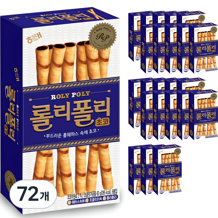 해태제과 롤리폴리 초코, 62g, 72개