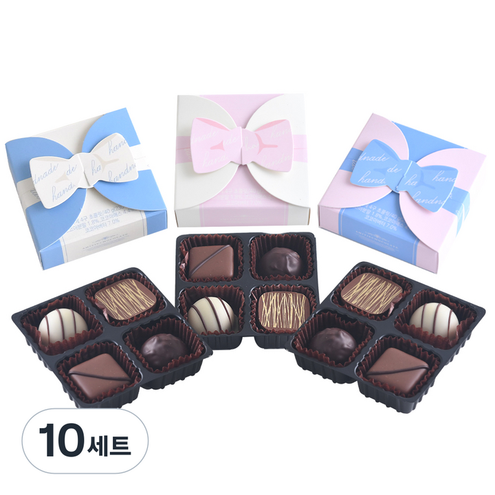 상상앤드 까르레 4구 초콜릿 핑크 40g + 민트 40g + 베이지 40g, 120g, 10세트