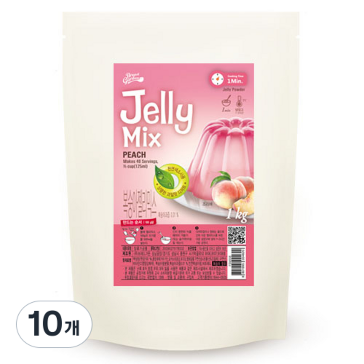 브레드가든 복숭아 젤리 만들기 믹스, 1kg, 10개