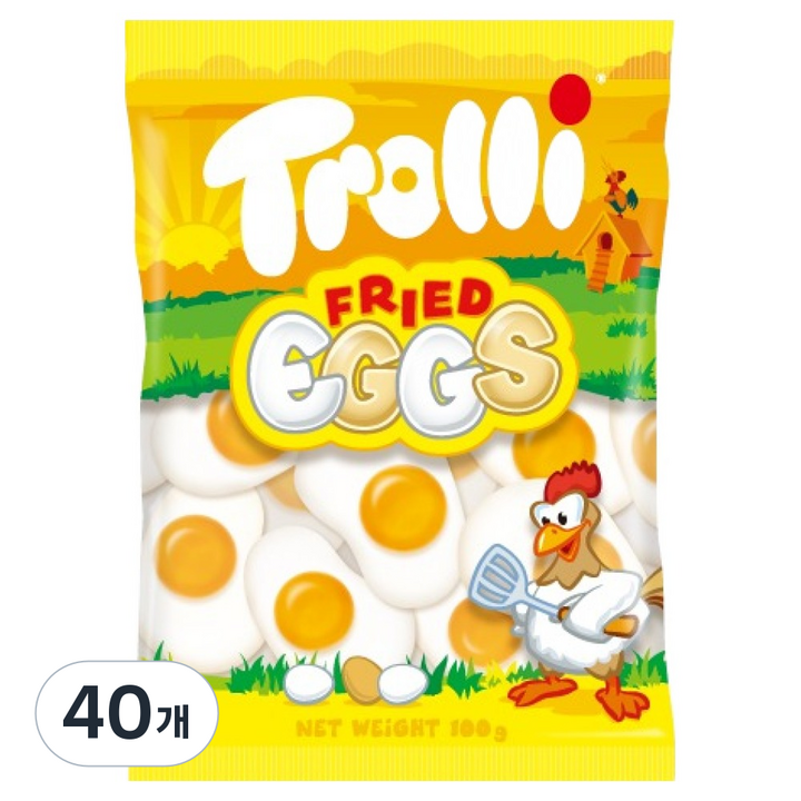 트롤리 계란후라이 모양 젤리, 100g, 40개