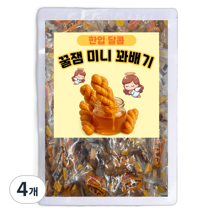 동해씨앤디 한입 달콤 꿀잼 미니 꽈배기, 500g, 4개