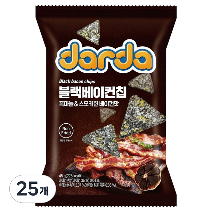다르다 블랙베이컨칩, 45g, 25개
