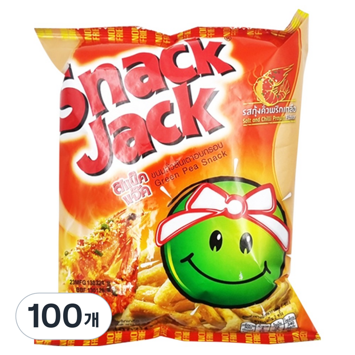 스낵잭 그린피 스낵 프런 플레이버, 62g, 100개