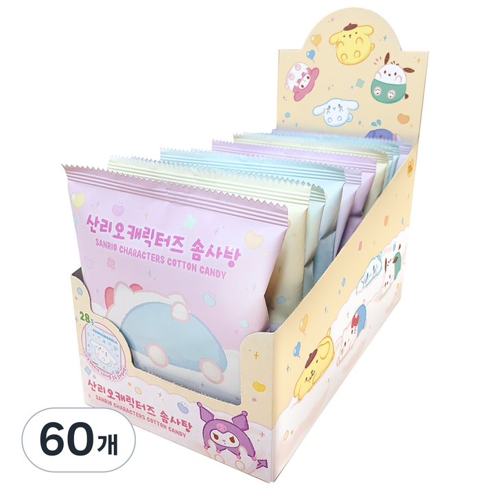 산리오캐릭터즈 솜사탕 랜덤발송, 9g, 60개