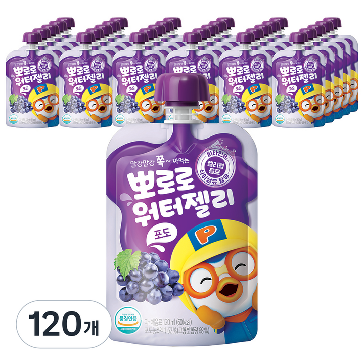 팔도 뽀로로 워터젤리 포도, 120ml, 120개