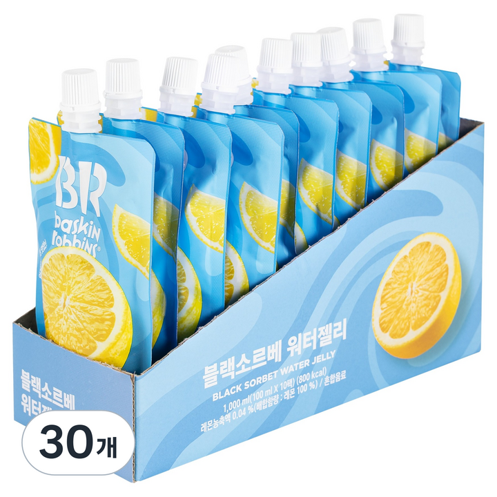 배스킨라빈스 얼려먹는 블랙소르베 워터젤리 10개입, 100ml, 3박스