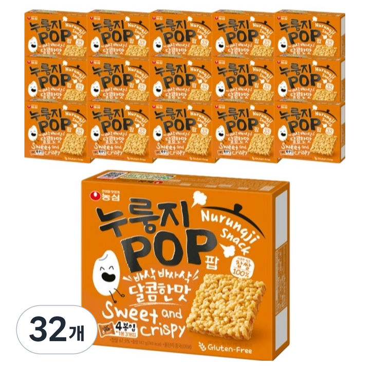 농심 누룽지팝, 142g, 32개