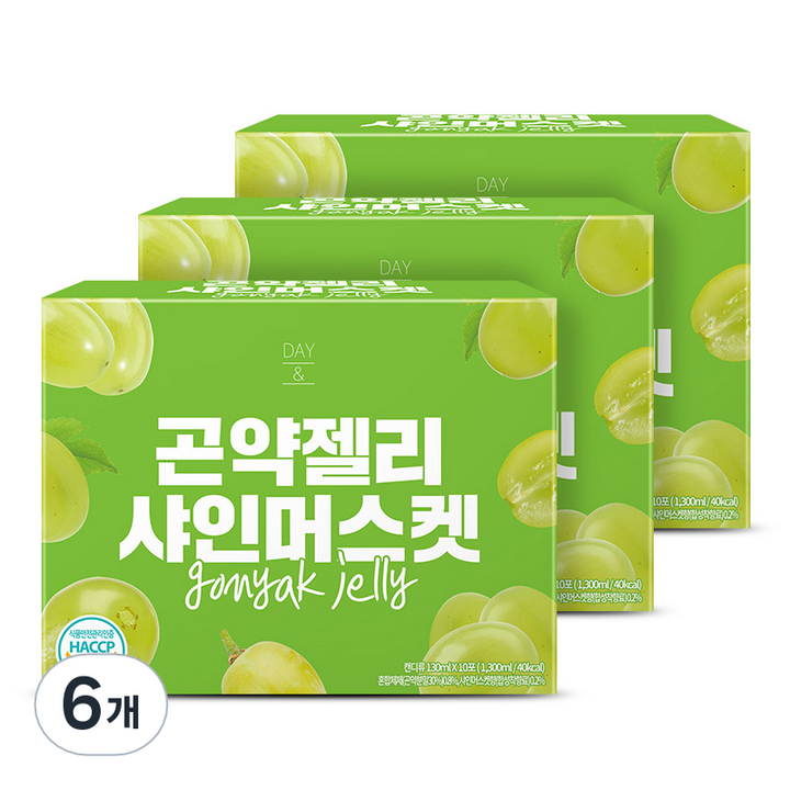 참앤들황토농원 데이앤 샤인머스켓 곤약젤리 10p, 1.3L, 6개