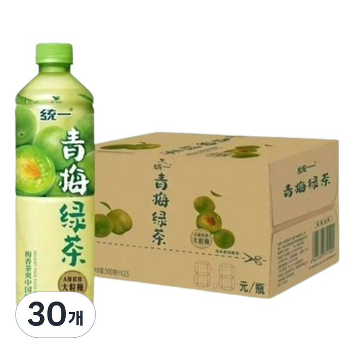 통일기업 매실 녹차, 30개, 500ml