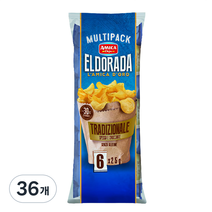 아미카칩스 엘도라다 감자칩 멀티팩, 150g, 36개