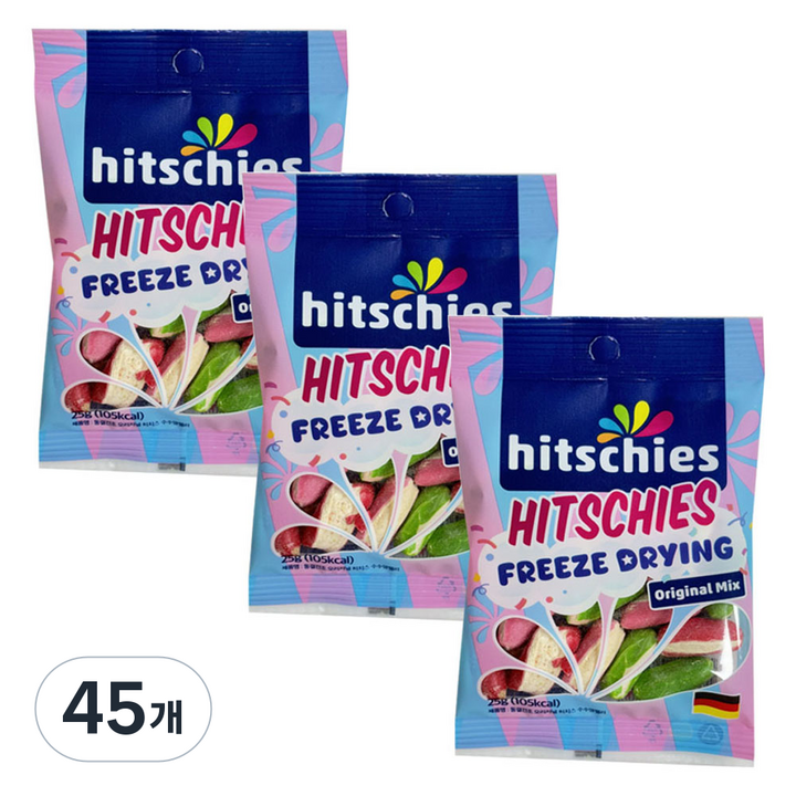 히치스 동결건조 오리지널 수수깡 젤리, 25g, 45개