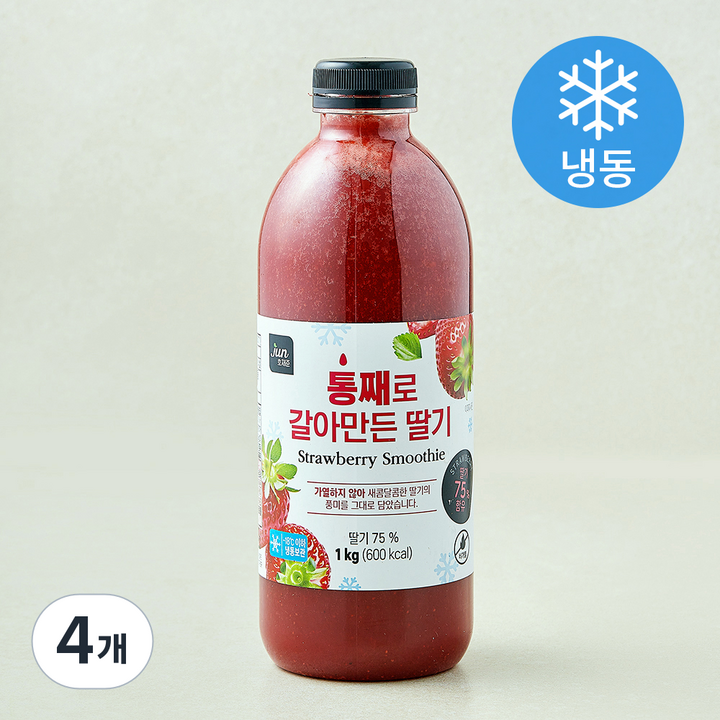호재준 통째로 갈아만든 딸기 (냉동), 1kg, 4개