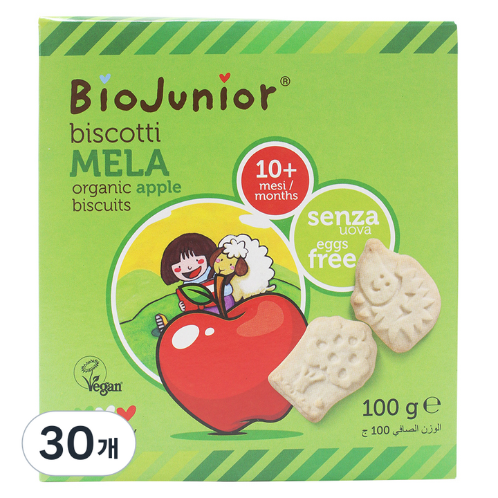 바이오주니어 유기농 사과 비스킷, 100g, 30개