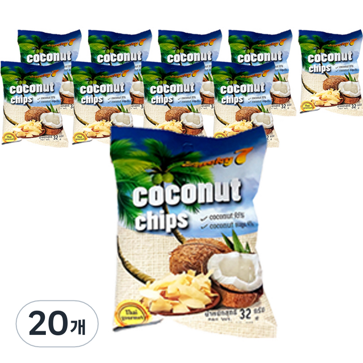럭키세븐 코코넛칩, 32g, 20개