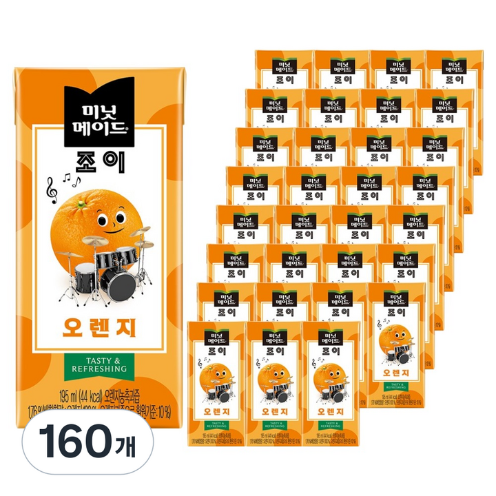 미닛메이드 조이 오렌지, 195ml, 160개
