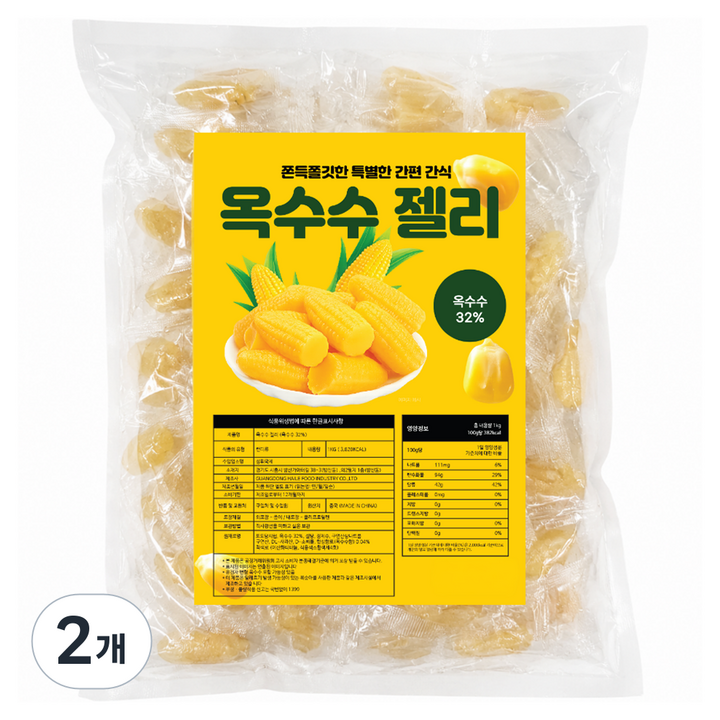옥수수 32% 옥수수젤리, 2개, 1kg