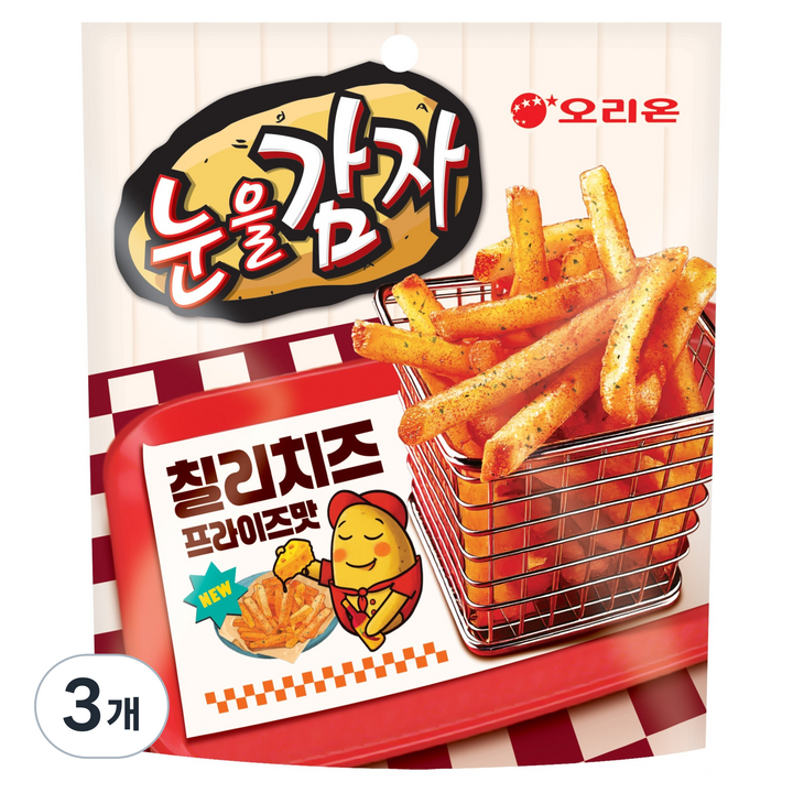 오리온 눈을감자 칠리치즈 프라이즈, 96g, 3개