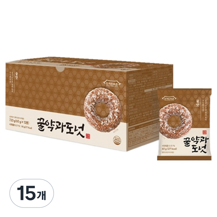 한국민속촌 꿀약과 도넛 12p, 720g, 15개