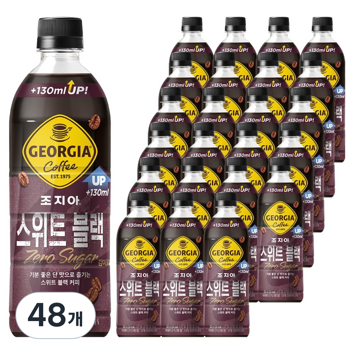 조지아 스위트 블랙 제로 커피, 600ml, 48개