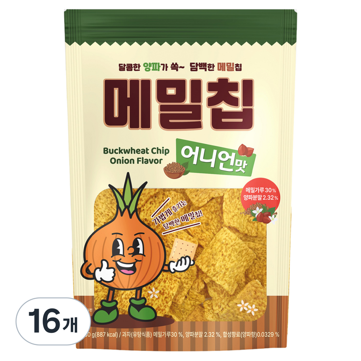 메밀칩 어니언맛, 160g, 16개