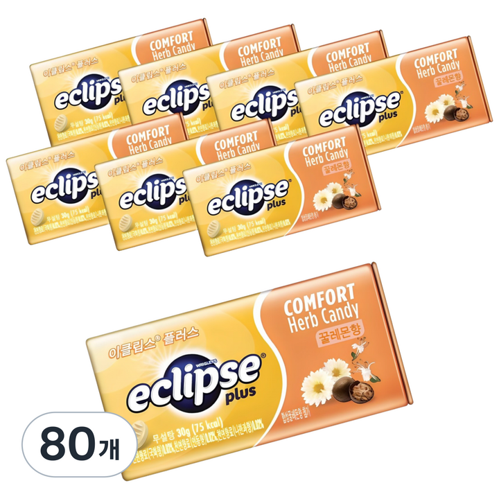 이클립스 플러스 허브캔디 꿀레몬향, 30g, 80개